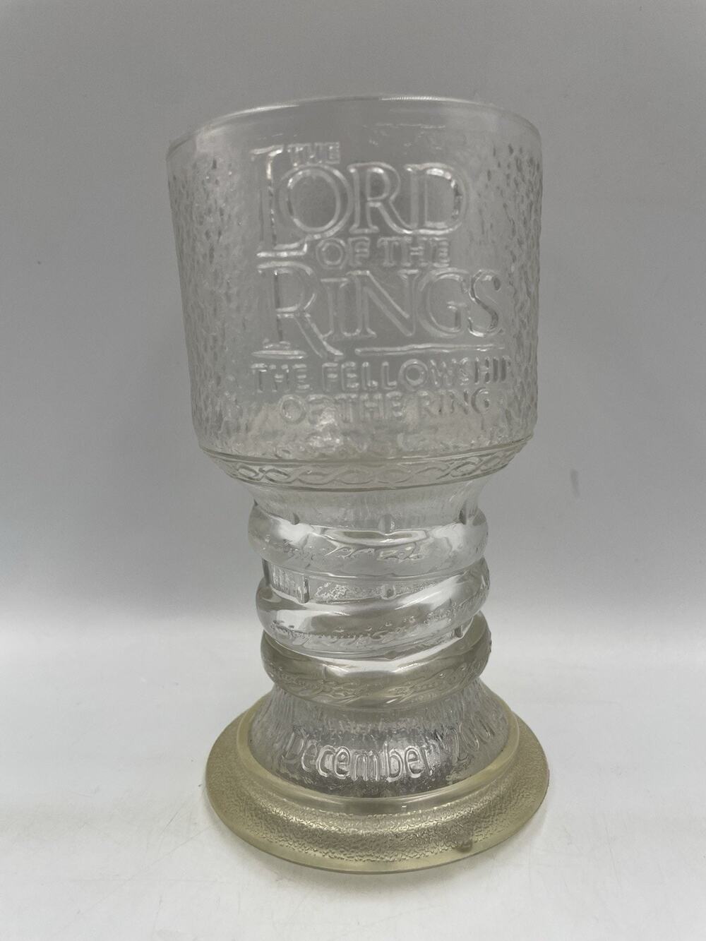The Lord of the Rings Fellowship of the Ring Glass Light Up Goblet December 2001